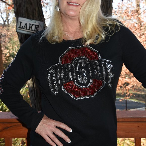 Ohio State Long Sleeved Shirt with Buckeyes on Sleeve XS S M L XL XXL 1X2X3X4X5X - Picture 3 of 11